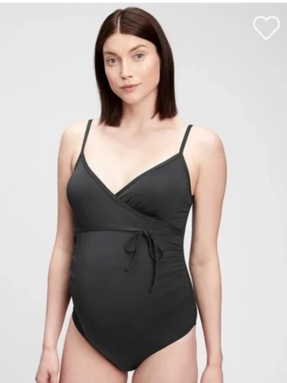Gap Maternity Black Wrap-Front One-Piece Swimsuit